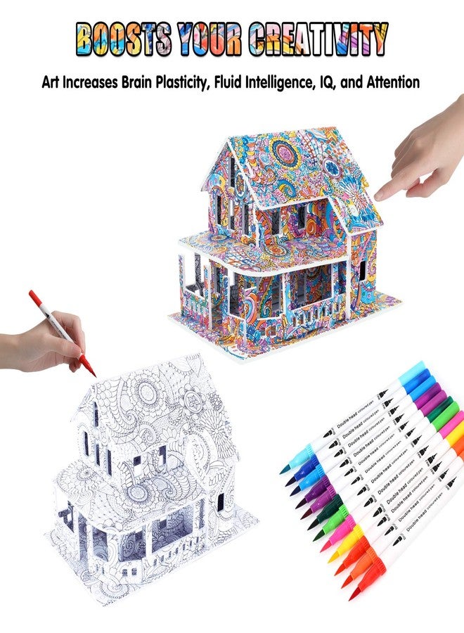 BEARUN 3D Coloring Puzzle Set, Arts and Crafts for Girls and Boys Age 6 7 8 9 10 11 12 Year Old, Fun Educational Painting Crafts Kit with Supplies for Kids, Birthday Toy Gift for Kids - Image 4